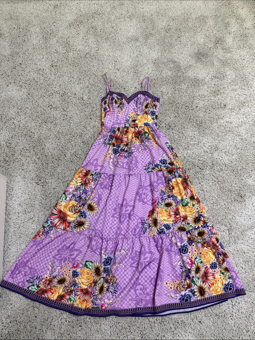 REVOLVE Lavender Floral Tiered Maxi Dress
